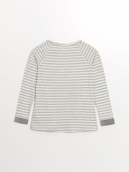 Bisiklet Yaka ?izgili Kad?n Pijama ?st?