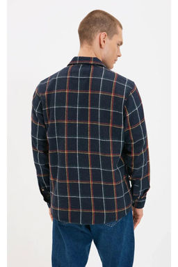 TRENDYOL MAN Lacivert Regular Fit Uzun Kollu Cift Cepli Oduncu Kareli K?sl?k Ceket Gomlek TMNAW20GO0485 - Trendyolmilla фото 8