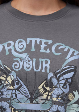 Bask?l? Bej Tisort - Mavi фото 6