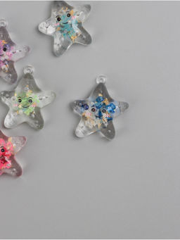 Цена за 5 шт. Подвеска для творчества акрил «Улыбчивая звёздочка», светится в темноте, 3×2.7×1 см, МИКС