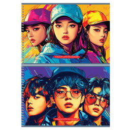 Альбом для рисования BG А4 24л. на спирали "K-pop" (АР4гр24 08625) обложка картон