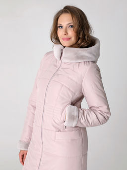 Не продается на маркетплейсах! 23412 Пальто серо-розовый - Dizzyway фото 3