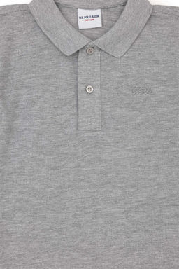 Серая меланжевая базовая футболка с воротником-поло для мальчиков Неожиданная скидка в корзине