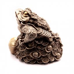 Фигурка Фен Шуй Жаба богатства на монетах со слитком 14см-15см 1,380кг ХРУПКОЕ