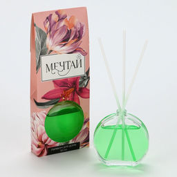 Диффузор ароматический с палочками «Мечтай», ароматизатор для дома, аромат свежесть леса, 50 мл.