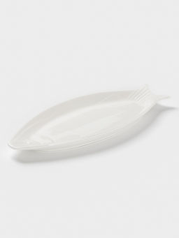 Блюдо для рыбы Доляна White Label, 36×14.5×3 см, фарфор, белое