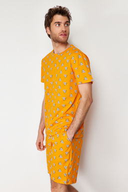 TRENDYOL MAN Turuncu %100 Pamuk Regular Fit Koala Bask?l? Orme Sortlu Pijama Tak?m? THMSS21PT1239 - Trendyolmilla фото 4