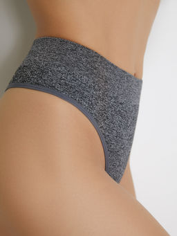 2142-02SS Melange Wafle String Alto grigio melange - Omsa фото 2
