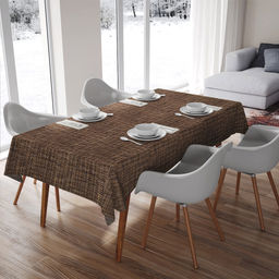 Скатерть 180х145см Зерно какао, длина стола до 140см, на 6 персон, хлопок пестроткань 152г/м2, упаковка классическая, пакет ПВХ 28х41см, Домашняя мода (Россия)  фото 6