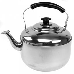 "Барыня" Чайник из нержавеющей стали 5л, д20,5см h22см, s0,35мм, со встроенным в крышку свистком, подвижная бакелитовая ручка (Китай) Мятая коробка.