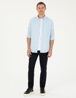 Koyu Lacivert Slim Fit Pamuklu Jean Pantolon