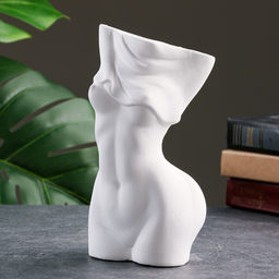 Ваза Женский торс, h=19.8 см, гипс, белая - Хорошие сувениры фото 2