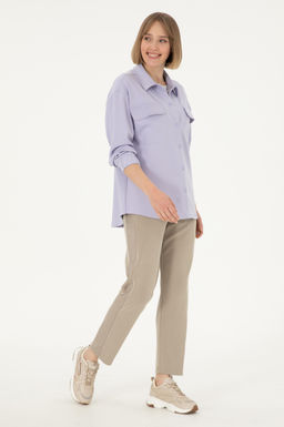 Женская сиреневая трикотажная рубашка Неожиданная скидка в корзине - U.s. polo assn фото 11
