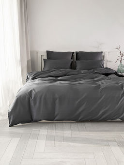 Простыня сатин-страйп 250x240 темно-серый сатин - Denastia фото 7