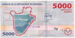 Банкнота 5000 франков 2022 года Бурунди