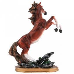 Скульптура-фигура для сада из полистоуна "Лошадь в яблоках на подставке" h41см, коричневый, "Символ 2026 года" (Россия)