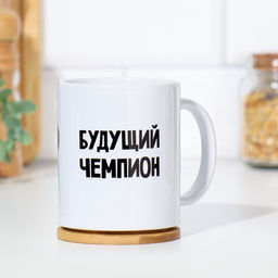 Кружка сублимация Будущий чемпион, c нанесением