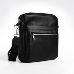 Сумка кросс-боди мужская TEXTURA, на молнии, 2 наружных кармана, 22×6×25.5 см, чёрная