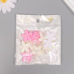 Цена за 2 шт. Декор для творчества пластик Пятилистник, набор 20 г, 3?2.6?0.3 см, МИКС