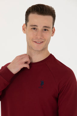 U. S. Polo Assn / Мужской бордово-красный базовый свитшот - U.s. polo assn фото 16