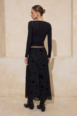 Murdum Flok Bask?l? Kalem Maxi/Uzun Tul Esnek Orme Etek TWOAW26ET00146 - Trendyolmilla фото 8