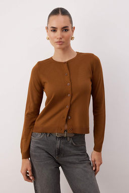 Kahverengi-Tas Ikili Paket Bisiklet Yaka Triko H?rka TWOAW25HI00344