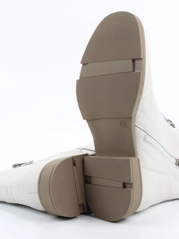 01-M43-11 LT.BEIGE Ботинки демисезонные женские (натуральная кожа, байка)