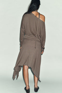 ASYMMETRIC STRIPED SKIRT - Zara фото 6