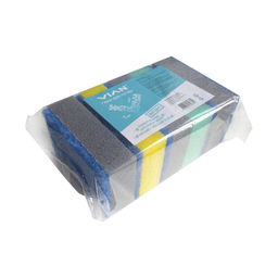 Губки для посуды VIAN MAXI с фиброй, 95*65*32, 5 шт/уп  фото 2