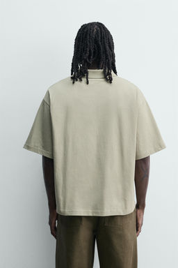 POLO RELAXED FIT TEXTO ESTAMPADO / Verde claro - Zara фото 3