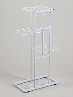 Подставка для цветов Greengo, 4 полки, 43×22×82 см, напольная, металл, белая