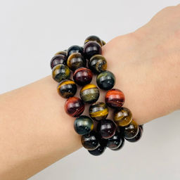 Бусины для рукоделия из Тигрового,Соколиного и Бычьего глаза 37 см