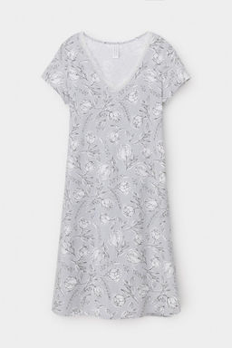 Е 10015/24/светло-серый,нежные цветы сорочка жен