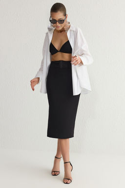 TRENDYOLMILLA Siyah Transparan Korse Detayl? Dokuma Etek TPRSS25ET00002 фото 2