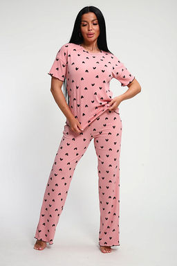 Пижама с брюками (01063, розовый) - Плиона фото 4