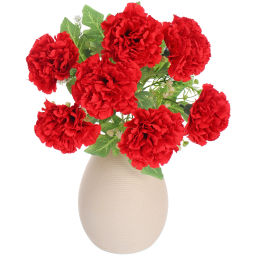 Искусственные цветы "Букет гвоздик" 35см 7 цветков красные
