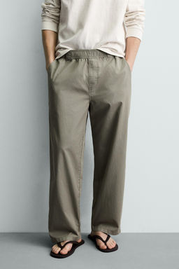 PANTAL?N RELAXED FIT ALGOD?N / Khaki claro - Zara фото 2