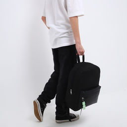 Рюкзак текстильный с карманом кожзам, 38х29х11 см, черный - Nazamok фото 14