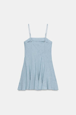 TRF DENIM MINI DRESS WITH GORES - Zara фото 6