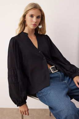 Beyaz Kollar? Dantel Serit Detayl? Boho Gomlek TWOAW26GO00068