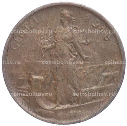 Монета 1 чентезимо 1916 года Италия