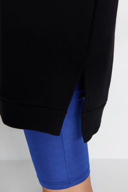 TRENDYOLMILLA Siyah Kapusonlu Oversize Sardonlu Orme Sweatshirt TWOAW23SW00439 фото 15
