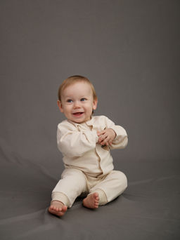 Кофта утепленная комплект 2шт., беж/бирюза