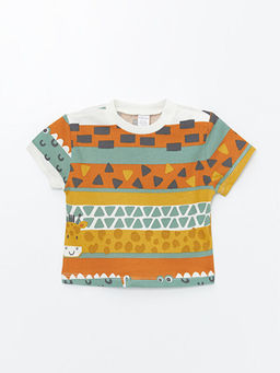 Bisiklet Yaka Bask?l? Erkek Bebek Ti??rt 2li - Waikiki фото 3