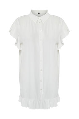 TRENDYOLMILLA Pembe Dokuma Volanl? Plaj Elbisesi TBESS25EL00074 фото 4