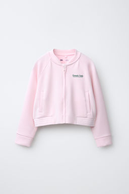 SUDADERA CREMALLERA CON MODAL / Rosa pastel