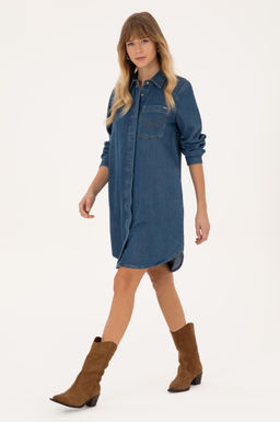 Kad_n Mavi Jean Elbise