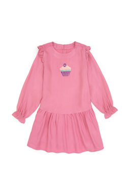 K_z _ocuk Pembe Dokuma Elbise
