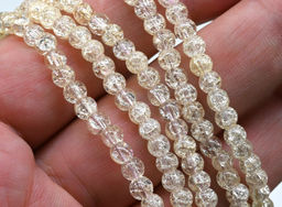 Браслет из сахарного кварца шарик 4мм цв.лимонный, 17см