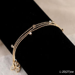 Браслет на ногу тройной 20(27) см / К0251 /уп 12/ золото